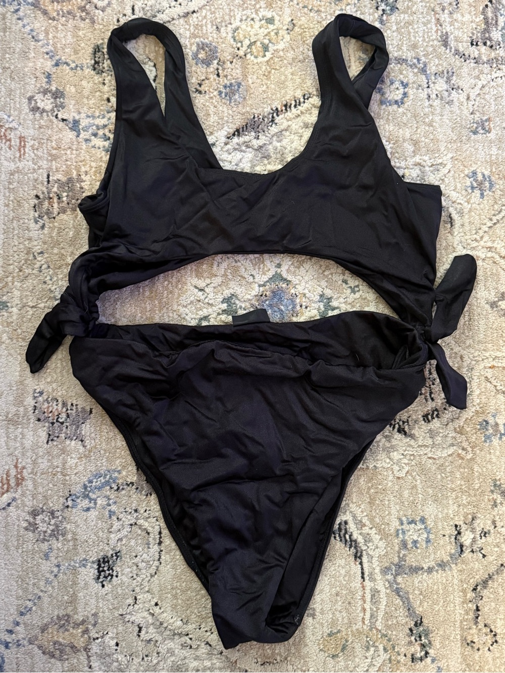 PACSUN LA Hearts Black Tie-Side Two-Piece/Monokini Swim Suit